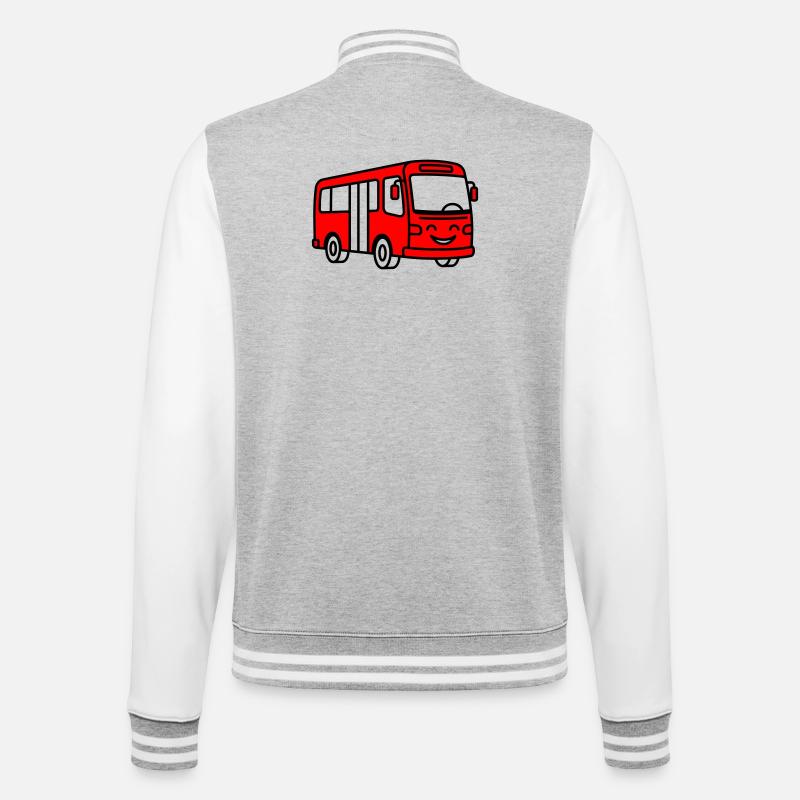 bus cartoon - College Sweat Jacket - heather grey/white
