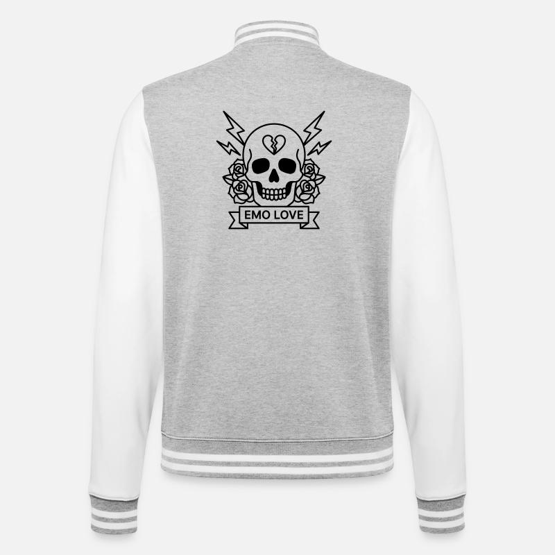 emo - College Sweat Jacket - heather grey/white