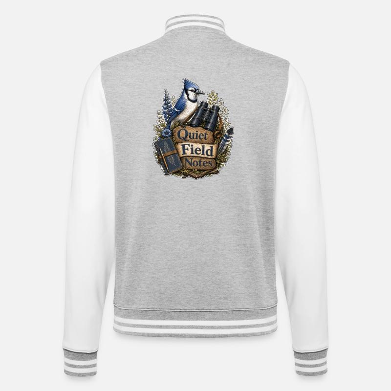 Quiet Field Notes Clouds - College Sweat Jacket - heather grey/white
