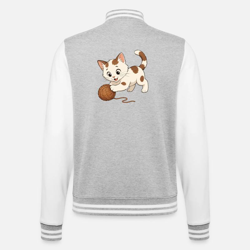 Des jeux de chaton - Veste Teddy - gris chiné / blanc