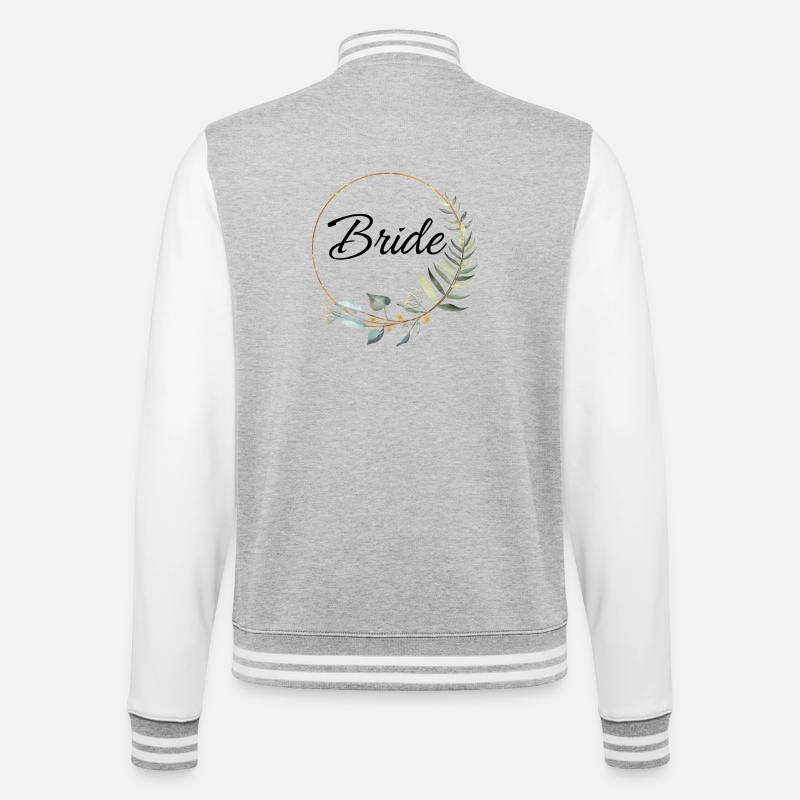 Bachelorette Bride Style - College Sweat Jacket - heather grey/white