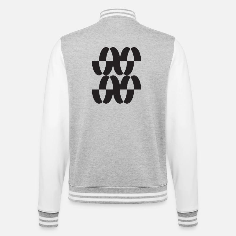 Motif d’orbite entrelacé - Veste Teddy - gris chiné / blanc