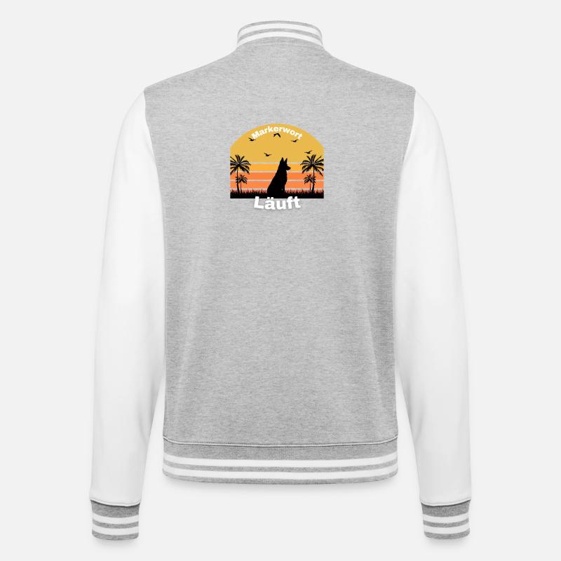 Markerwort läuft - College-Sweatjacke - Grau meliert/Weiß