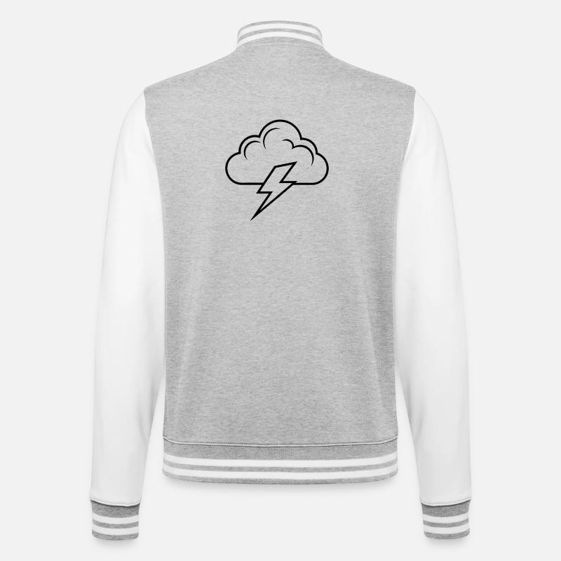 Cloud and Lightning - College Sweat Jacket - heather grey/white