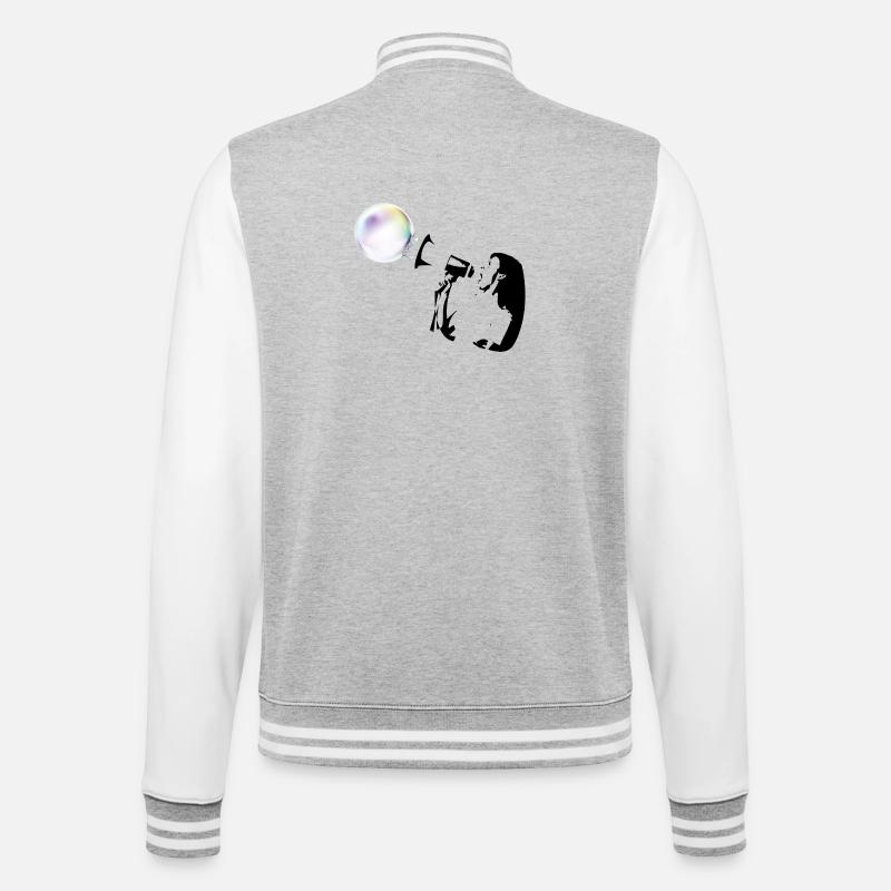 Bubble shot - Veste Teddy - gris chiné / blanc