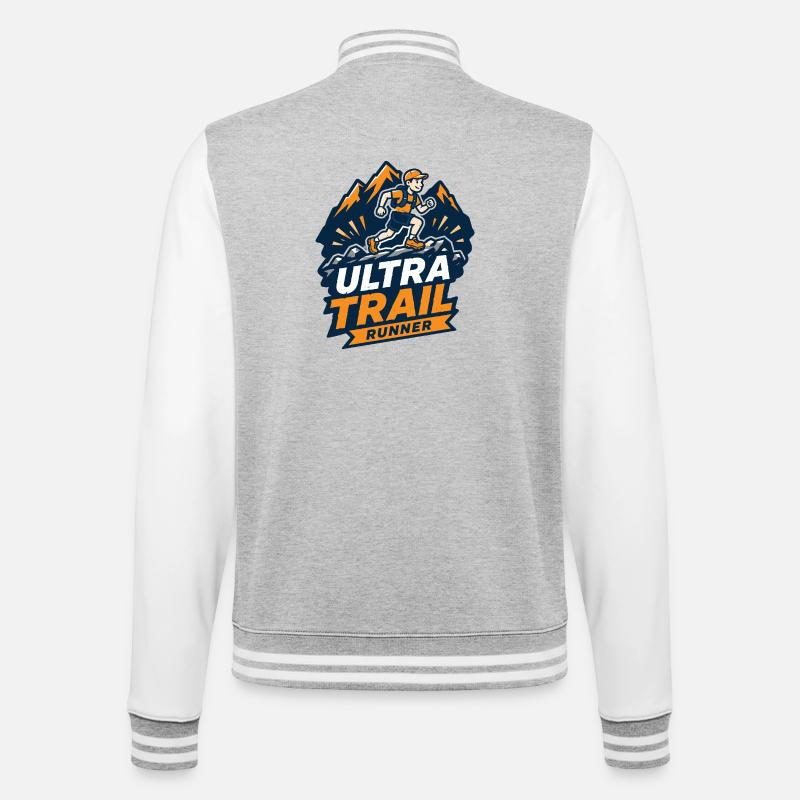 Coureur d’ultra-trail - Veste Teddy - gris chiné / blanc
