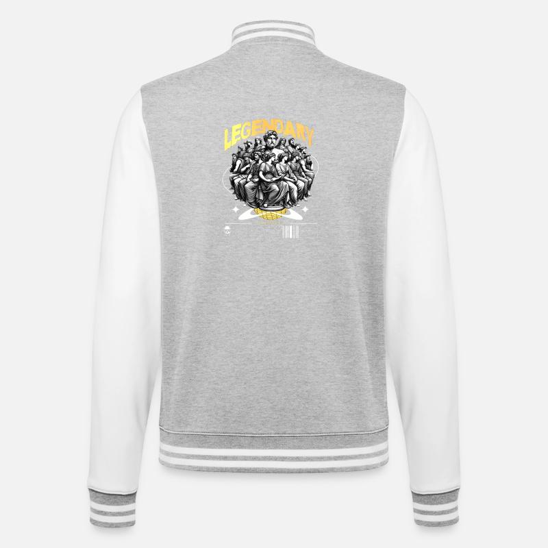 Assemblée légendaire du Penseur - Veste Teddy - gris chiné / blanc