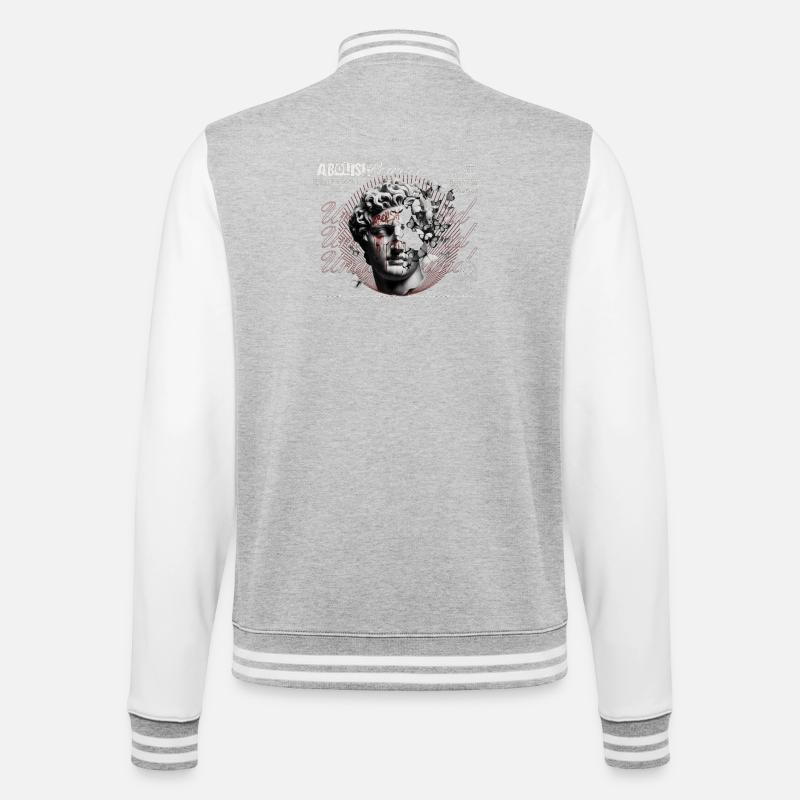 Abolir Power Head Collage - Veste Teddy - gris chiné / blanc