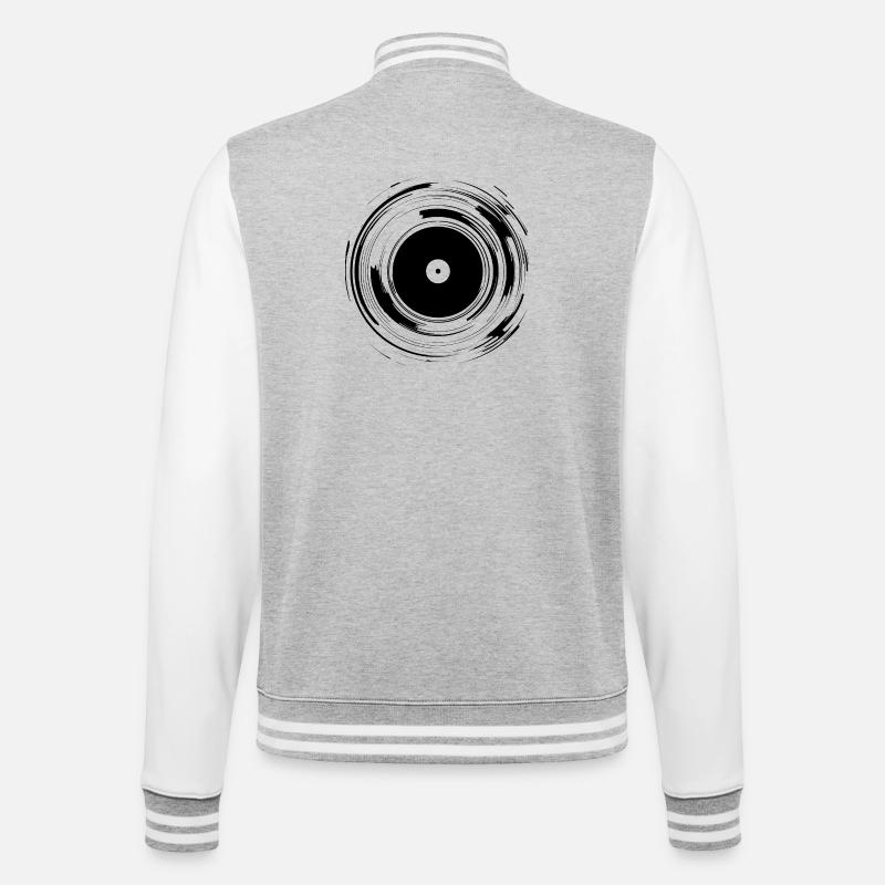 DJ Record - Veste Teddy - gris chiné / blanc