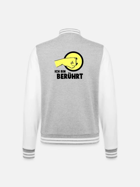 I'm touched - College Sweat Jacket - heather grey/white