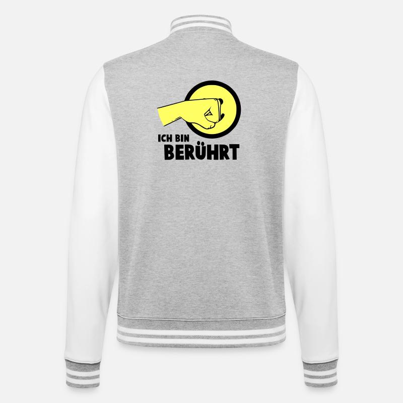 Je suis touché - Veste Teddy - gris chiné / blanc