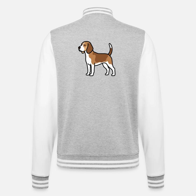 Beagle Dog - College Sweat Jacket - heather grey/white