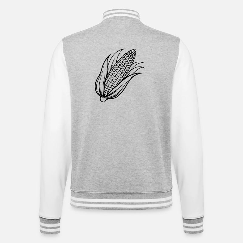 Mais - College-Sweatjacke - Grau meliert/Weiß
