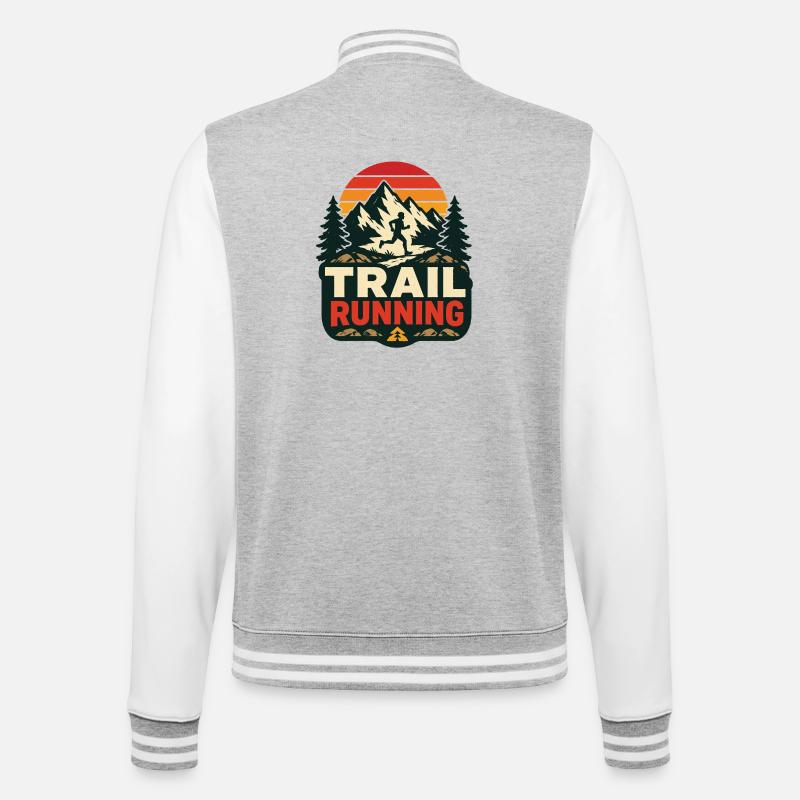 trail running - College Sweat Jacket - heather grey/white