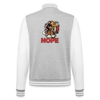 Kampfkunst Priorität - College-Sweatjacke - Grau meliert/Weiß - Hinten - Marisol (170cm)