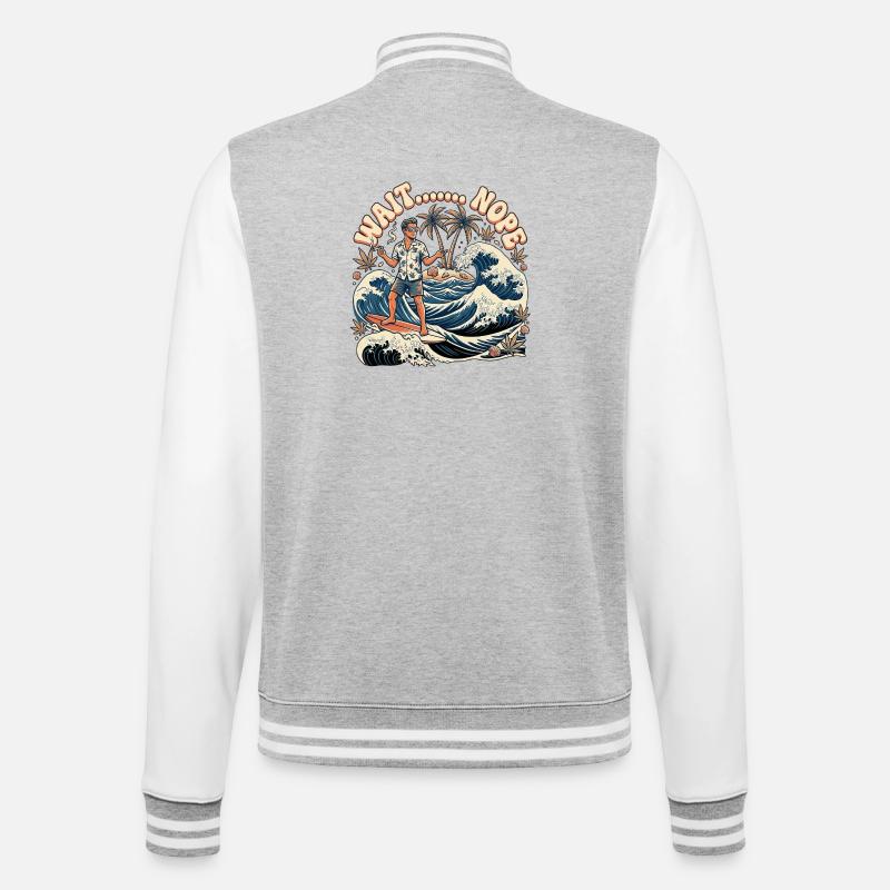Attends non - Veste Teddy - gris chiné / blanc