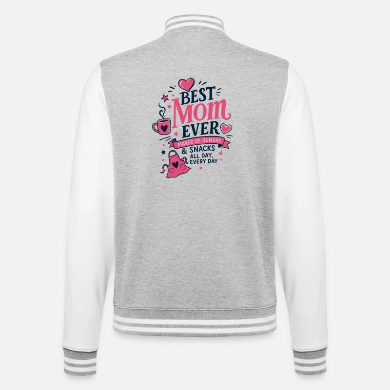 Best Mom Ever Küchen Spruch - College-Sweatjacke - Grau meliert/Weiß