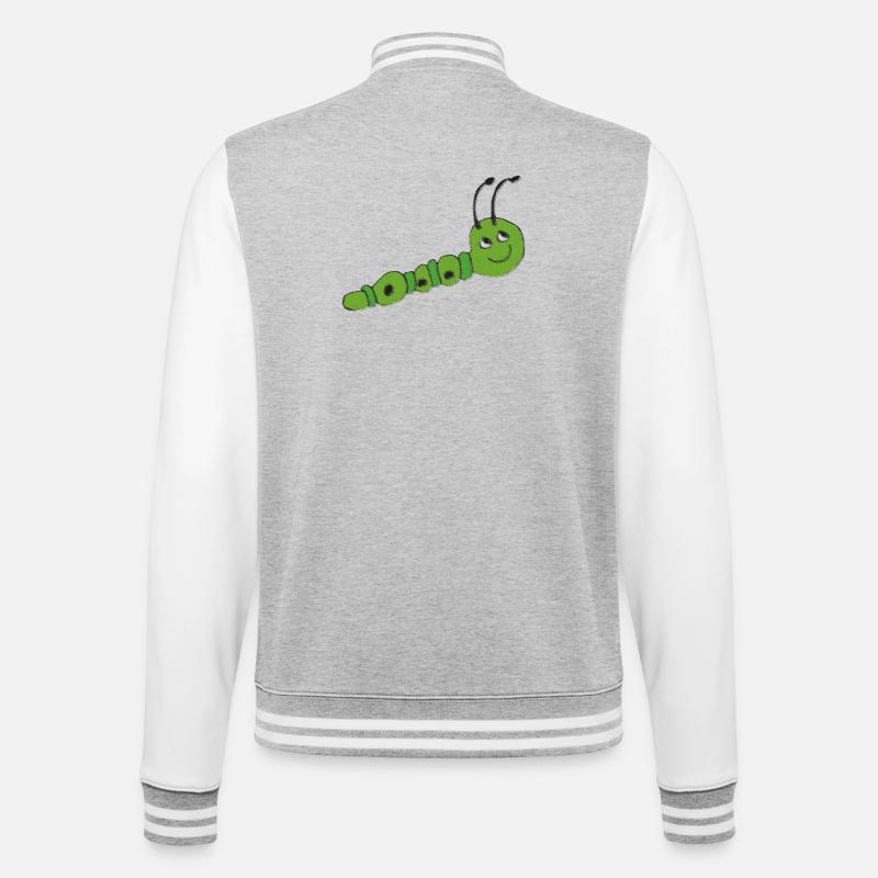 Raupe impressionismus - College-Sweatjacke - Grau meliert/Weiß