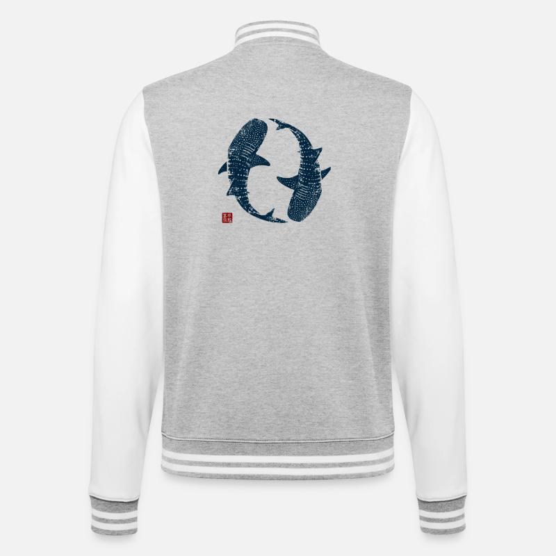 Cercle des requins-baleines - Veste Teddy - gris chiné / blanc