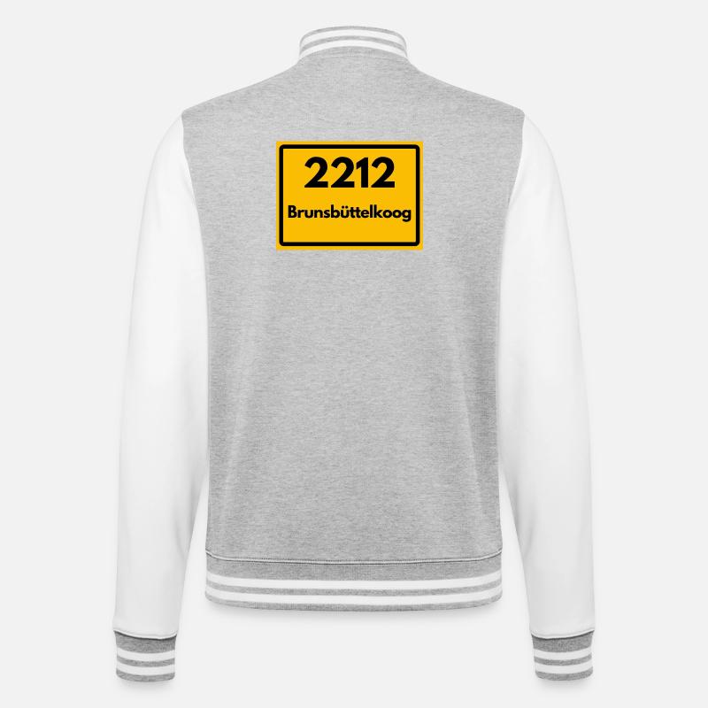ALTE POSTLEITZAHL 2212 BRUNSBÜTTELKOOG - College-Sweatjacke - Grau meliert/Weiß