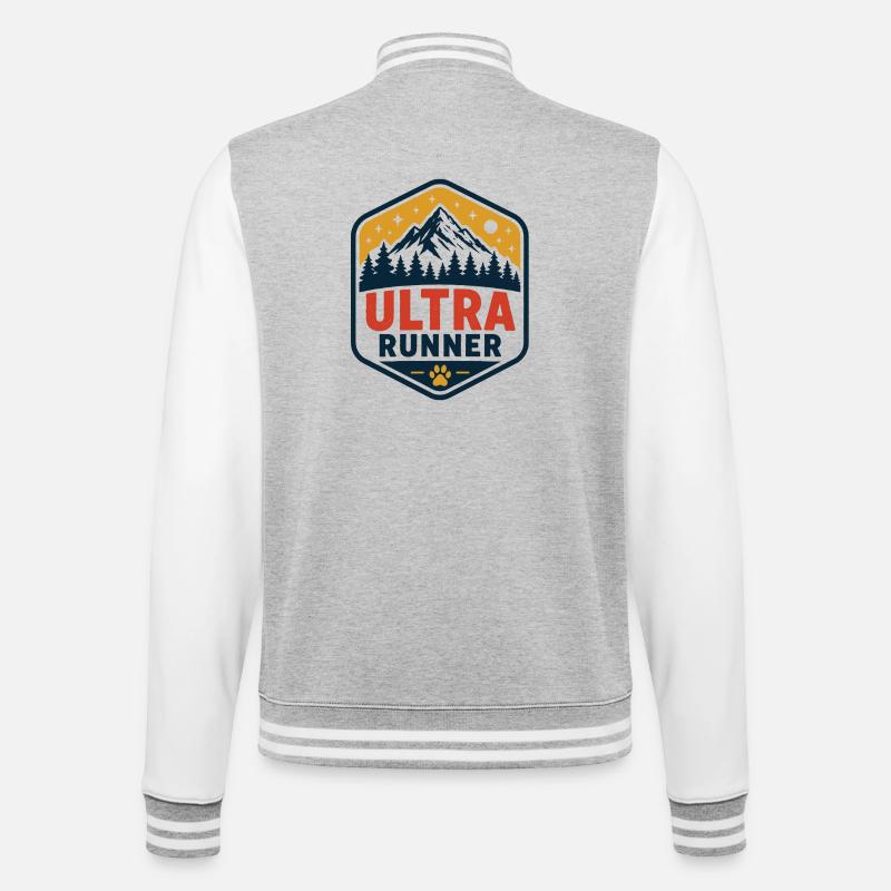 Coureur d’ultra - Veste Teddy - gris chiné / blanc