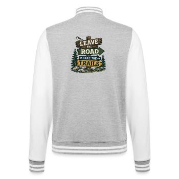 Verlassen Sie die Straße, nehmen Sie die Pfade - College-Sweatjacke - Grau meliert/Weiß - Hinten - Marisol (170cm)