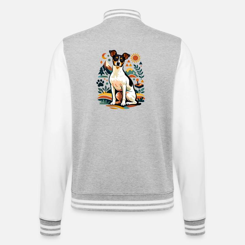 Bodeguero Folk Style - College-Sweatjacke - Grau meliert/Weiß