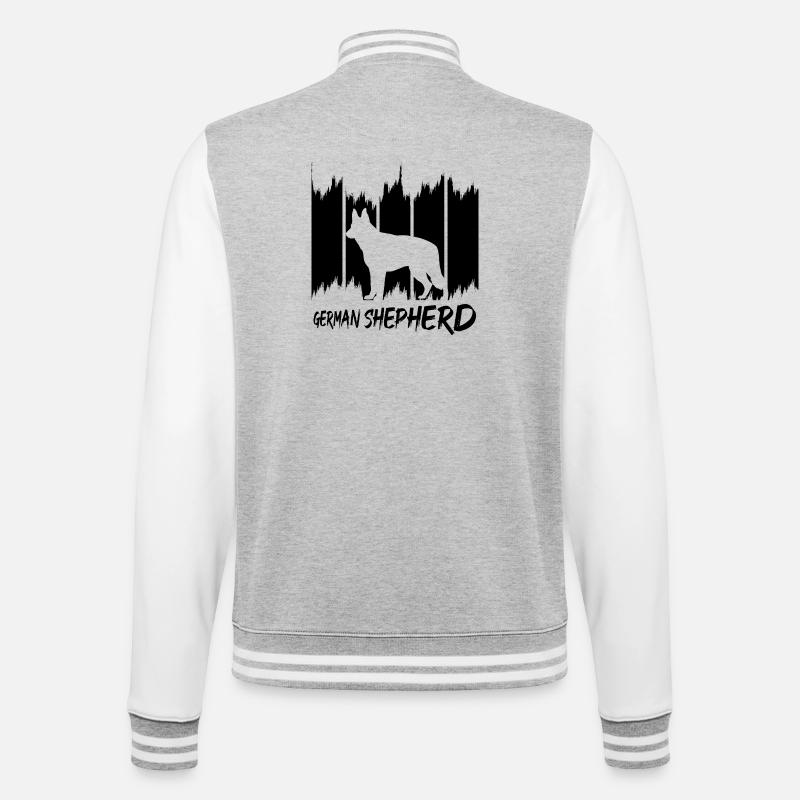 German Shepherd - College Sweat Jacket - heather grey/white