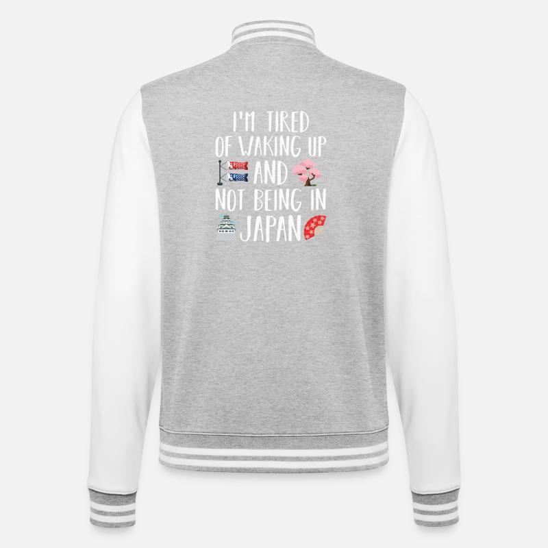 Japon - Veste Teddy - gris chiné / blanc