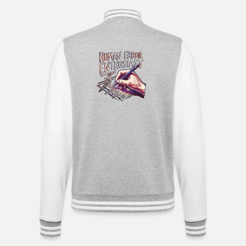 Human Error Enthausiast - College-Sweatjacke - Grau meliert/Weiß