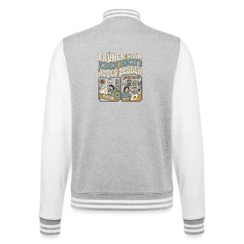 KI Liebhaberin - College-Sweatjacke - Grau meliert/Weiß - Hinten - Marisol (170cm)