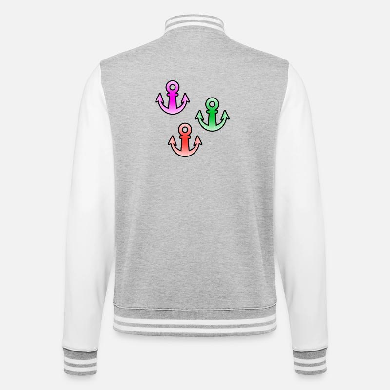 Sail - College Sweat Jacket - heather grey/white