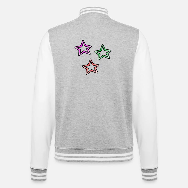 Étoiles - Veste Teddy - gris chiné / blanc