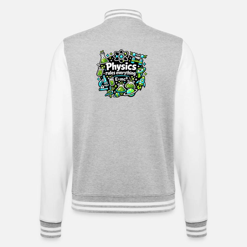 Physik regelt alles - College-Sweatjacke - Grau meliert/Weiß