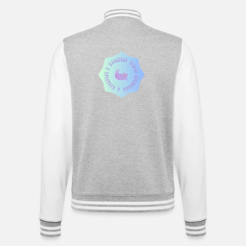 Je pense trop #1 - Veste Teddy - gris chiné / blanc