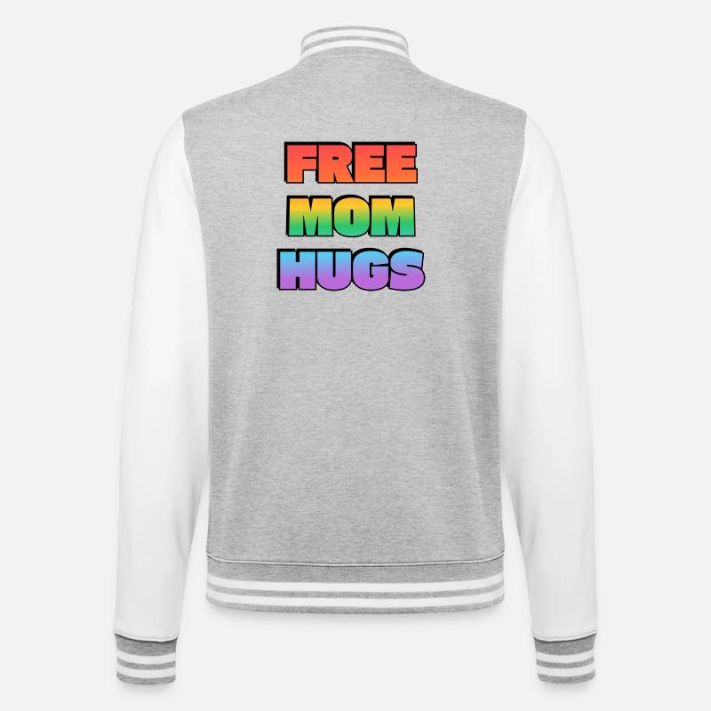 Free Mom Hugs Rainbow Gradient - College Sweat Jacket - heather grey/white