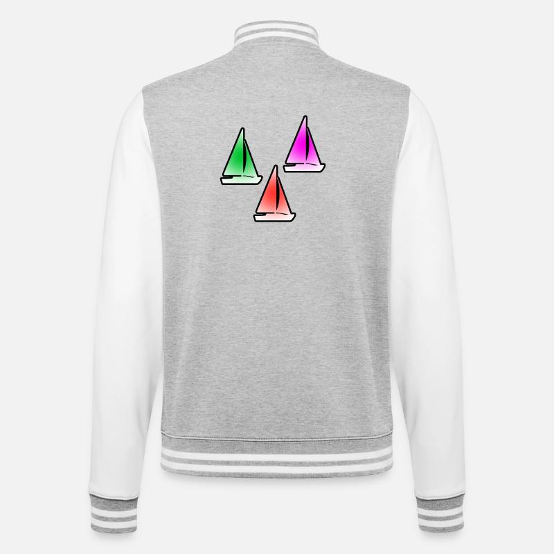 Sail - College Sweat Jacket - heather grey/white