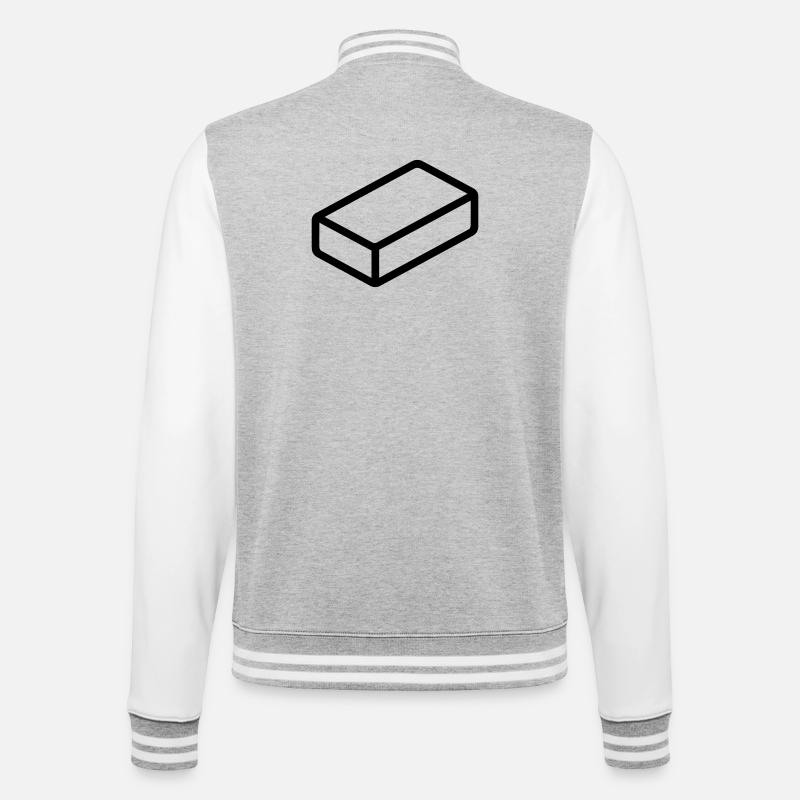 brique - Veste Teddy - gris chiné / blanc