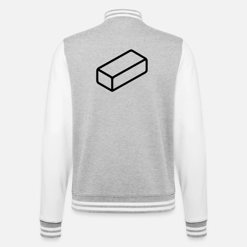 Ziegel - College-Sweatjacke - Grau meliert/Weiß
