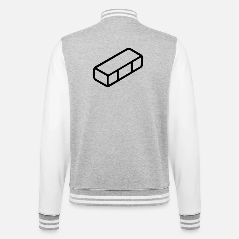 brique - Veste Teddy - gris chiné / blanc