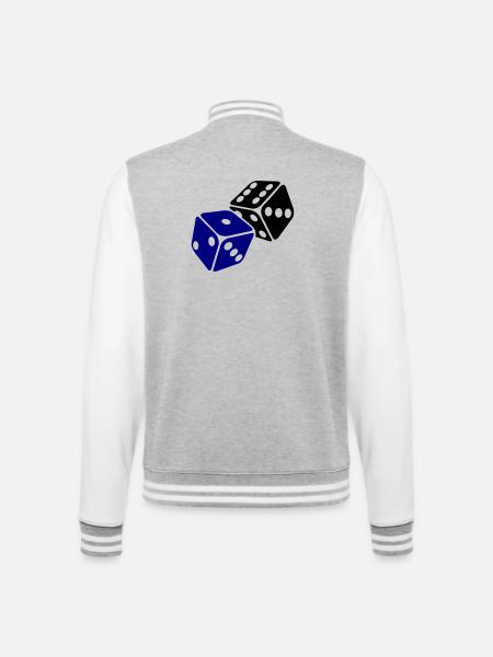 Blue Cube Minimal Design - College Sweat Jacket - heather grey/white