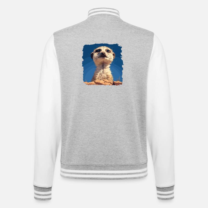 Suricate Erdmännchen - Veste Teddy - gris chiné / blanc