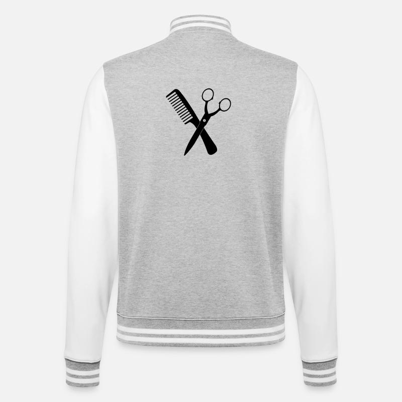 Crossed Scissors - College Sweat Jacket - heather grey/white