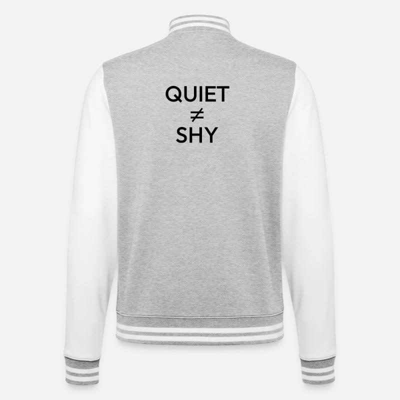 Quiet ≠ Shy — Minimal Introvert Statement - College Sweat Jacket - heather grey/white