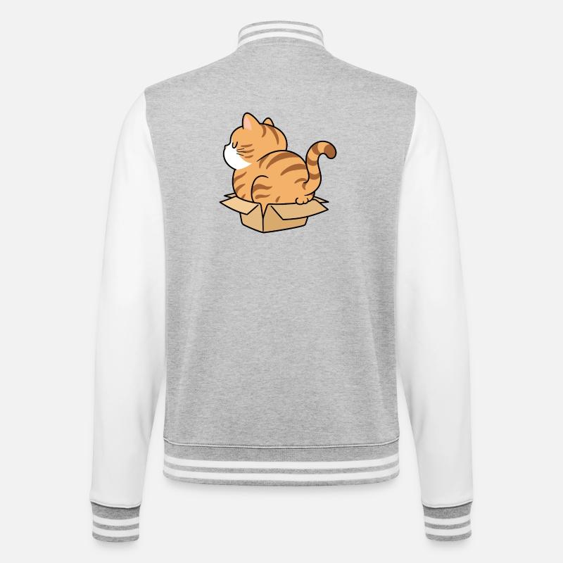 Kitten in a box - College Sweat Jacket - heather grey/white