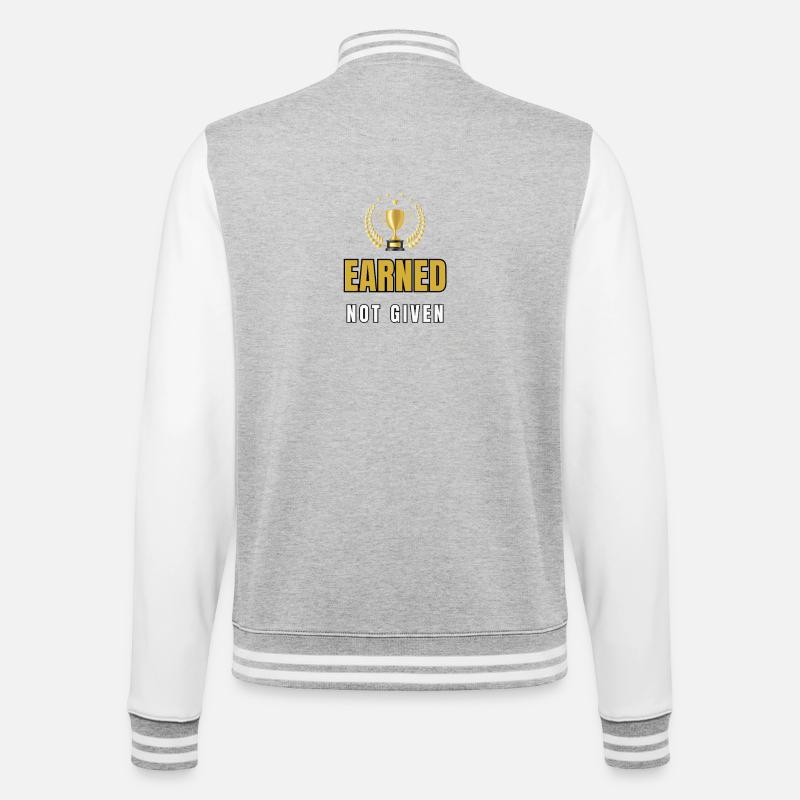Earned Not Given - College Sweat Jacket - heather grey/white