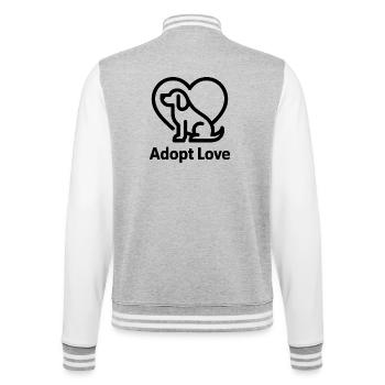 Adopt Love Paw Heart - College Sweat Jacket - heather grey/white - Back - Marisol (170cm)