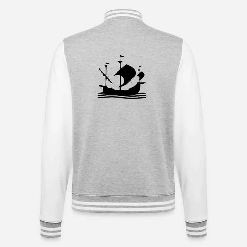Sail - College Sweat Jacket - heather grey/white