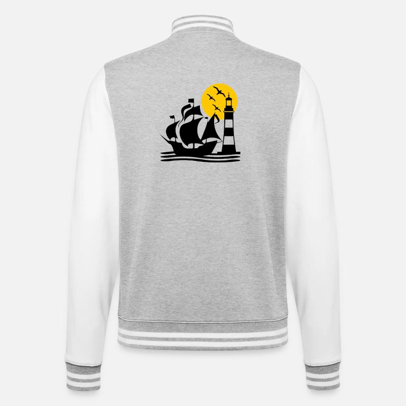 Sail - College Sweat Jacket - heather grey/white