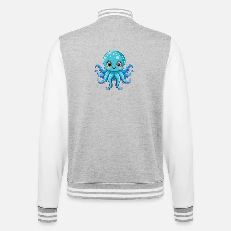 Cute octopus - College Sweat Jacket - heather grey/white